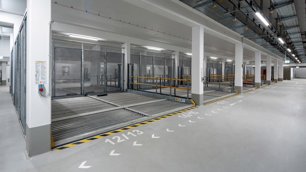 Overview of the WÖHR Parklifts in the underground car park