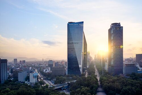 Aerial view of a building in Mexico City