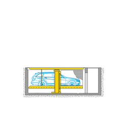 The diagram shows the arrangement of cars in a parking system