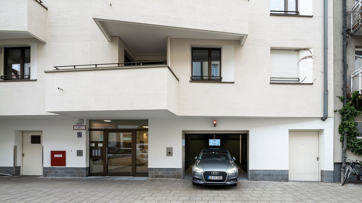 Modern house with parking system