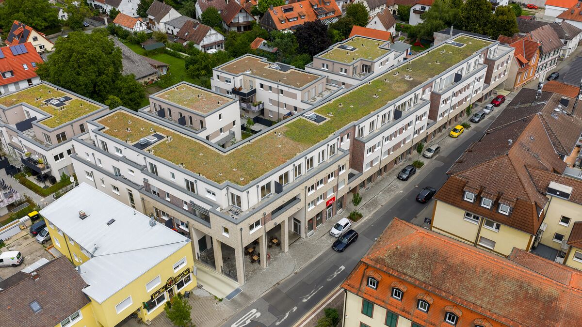 Aerial view of the entire QUARTIER AM JAGDSCHLOSS site