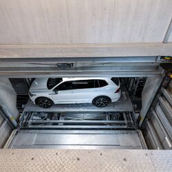 Cars are parked in a car parking system