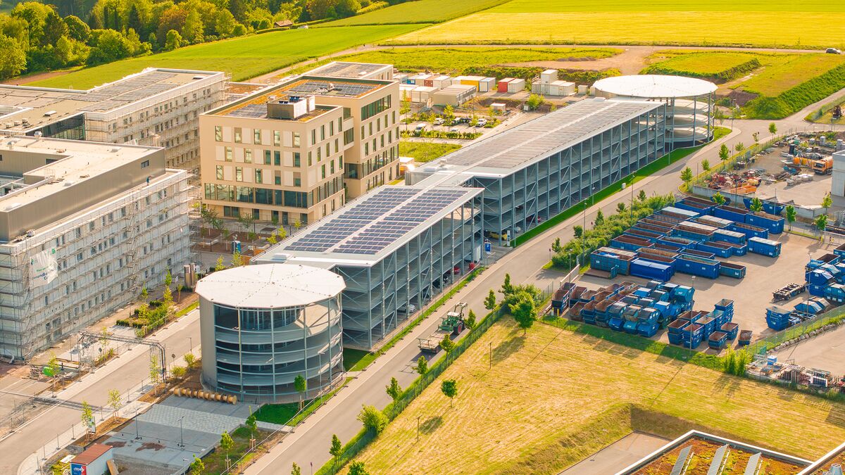 Aerial view of the entire Calw Health Campus site