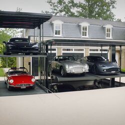 Cars are parked in a car parking system