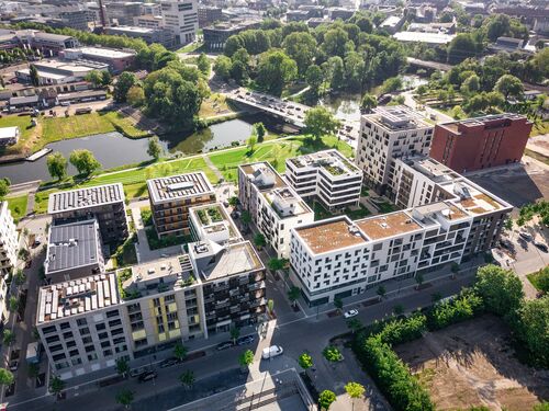 Aerial view of the entire Neckarbogen site in Heilbronn