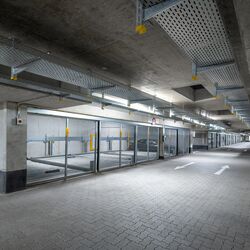 Overview of the layout of the parking systems in the underground car park