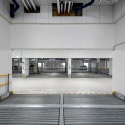 Overview of the parking systems in the underground car park