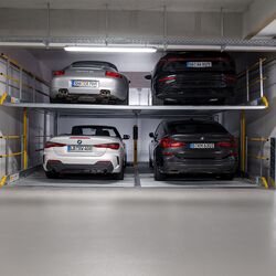 Cars are parked in a car parking system