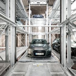 Cars are parked in a car parking system