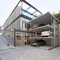 Cars are parked in a car parking system