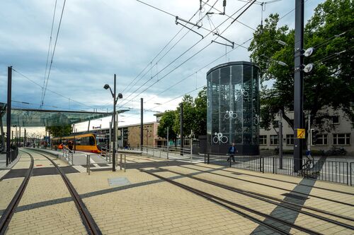 Overview of the station forecourt in Heilbronn